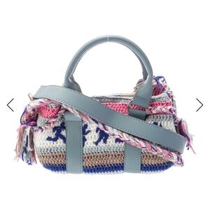 Brand New KidSuper Crochet Shoulder Bag with Pink and Blue Accents